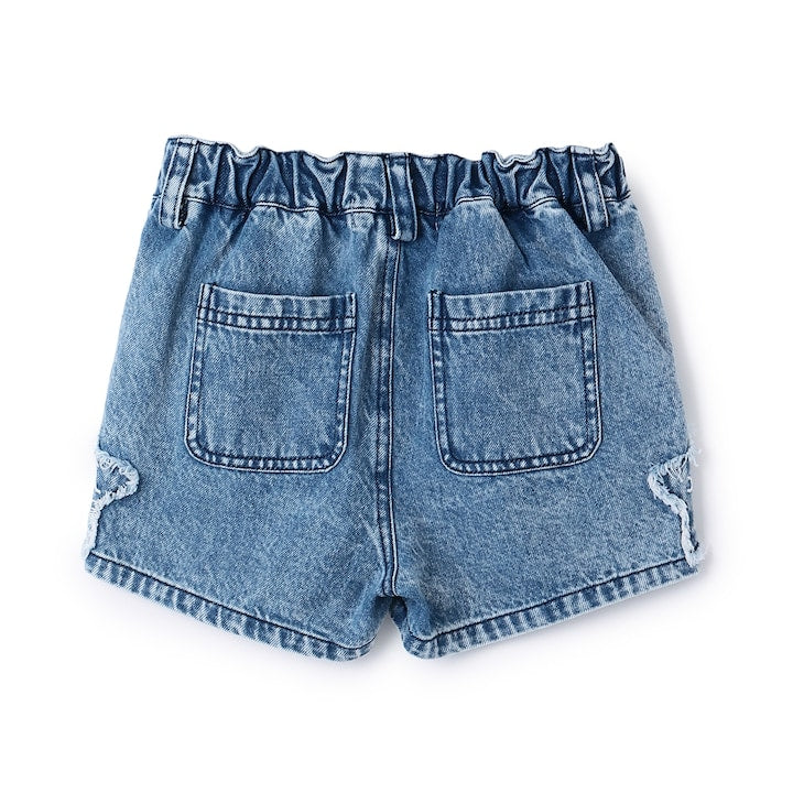 日本童裝 X-girl Stages 星星貼花牛仔短褲 90-140cm 女童款 夏季 PANTS
