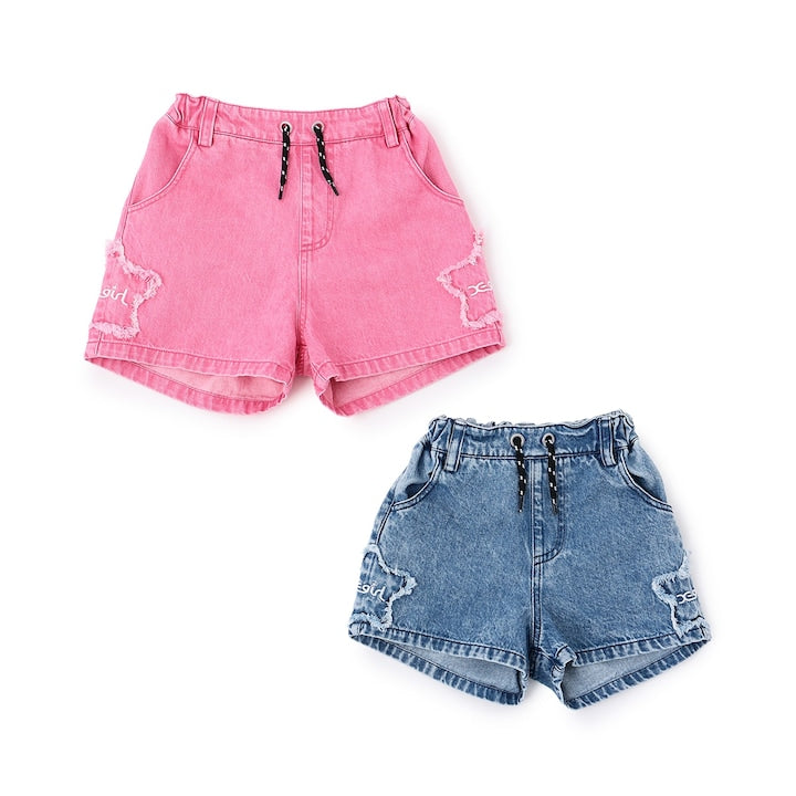 日本童裝 X-girl Stages 星星貼花牛仔短褲 90-140cm 女童款 夏季 PANTS