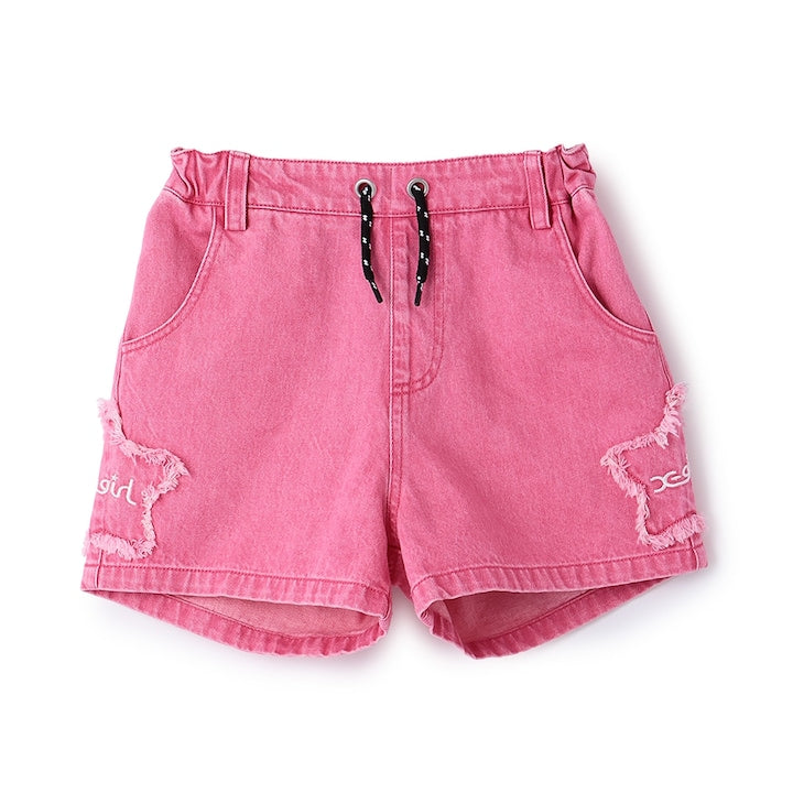 日本童裝 X-girl Stages 星星貼花牛仔短褲 90-140cm 女童款 夏季 PANTS