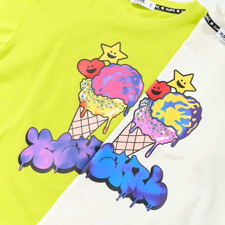 日本童裝 X-girl Stages 防UV 接觸冷感 變色印花短袖上衣 80-140cm 女童款 夏季 TOPS