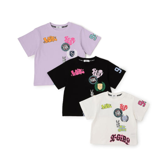 日本童裝 X-girl Stages 防UV 接觸冷感 印花短袖上衣 80-140cm 女童款 夏季 TOPS