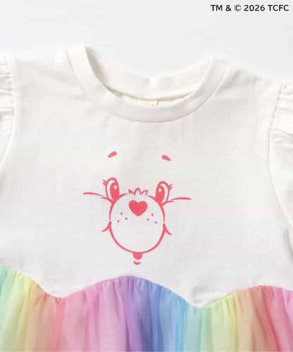 日本童裝 apres les cours x CareBears 彩色薄紗拼接上衣 80-140cm 女童款 夏季 TOPS