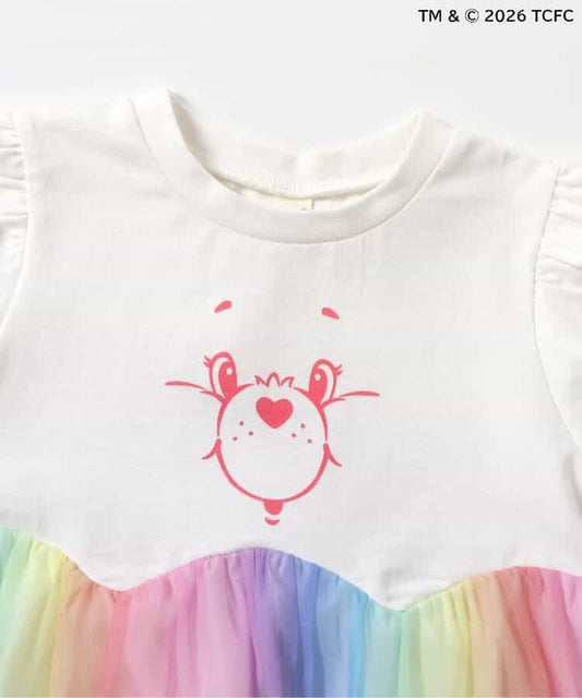 日本童裝 apres les cours x CareBears 彩色薄紗拼接上衣 80-140cm 女童款 夏季 TOPS