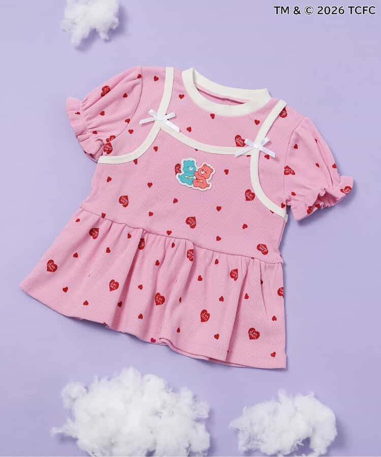日本童裝 apres les cours x CareBears 假兩件吊帶背心疊穿上衣 80-140cm 女童款 夏季 TOPS