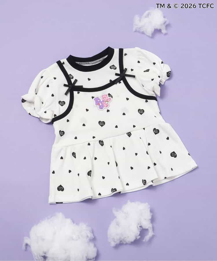 日本童裝 apres les cours x CareBears 假兩件吊帶背心疊穿上衣 80-140cm 女童款 夏季 TOPS