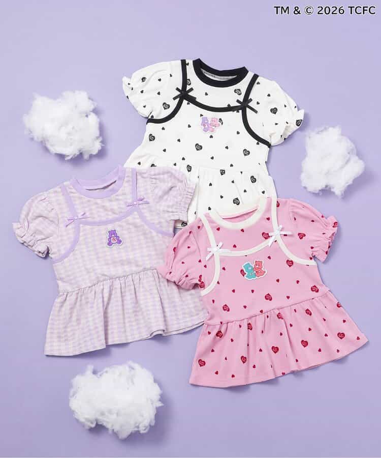 日本童裝 apres les cours x CareBears 假兩件吊帶背心疊穿上衣 80-140cm 女童款 夏季 TOPS