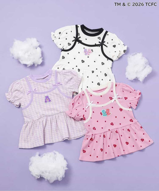 日本童裝 apres les cours x CareBears 假兩件吊帶背心疊穿上衣 80-140cm 女童款 夏季 TOPS