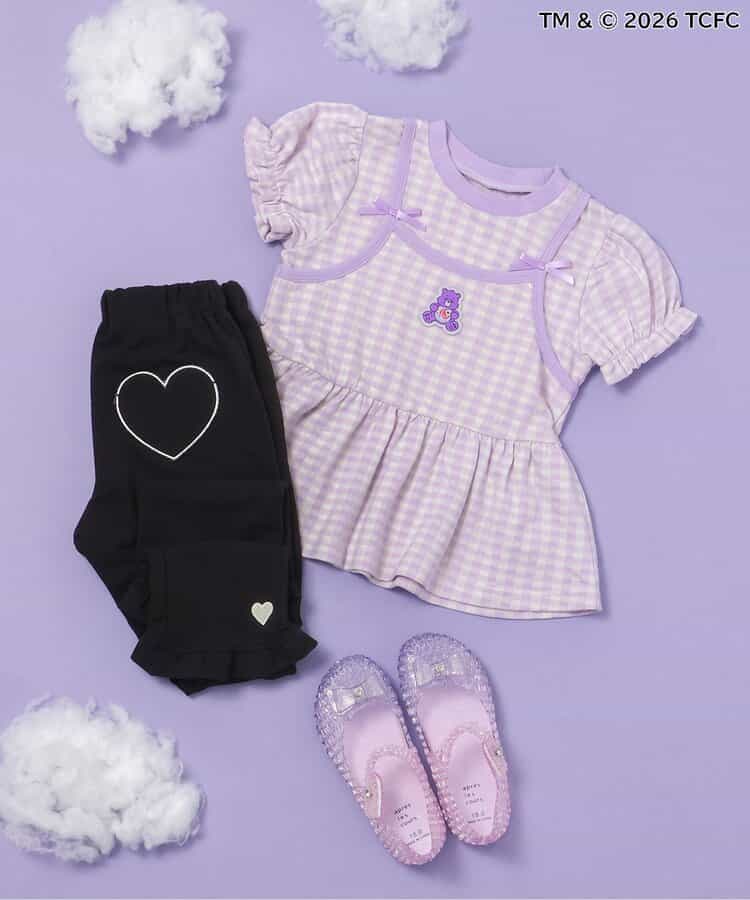 日本童裝 apres les cours x CareBears 假兩件吊帶背心疊穿上衣 80-140cm 女童款 夏季 TOPS