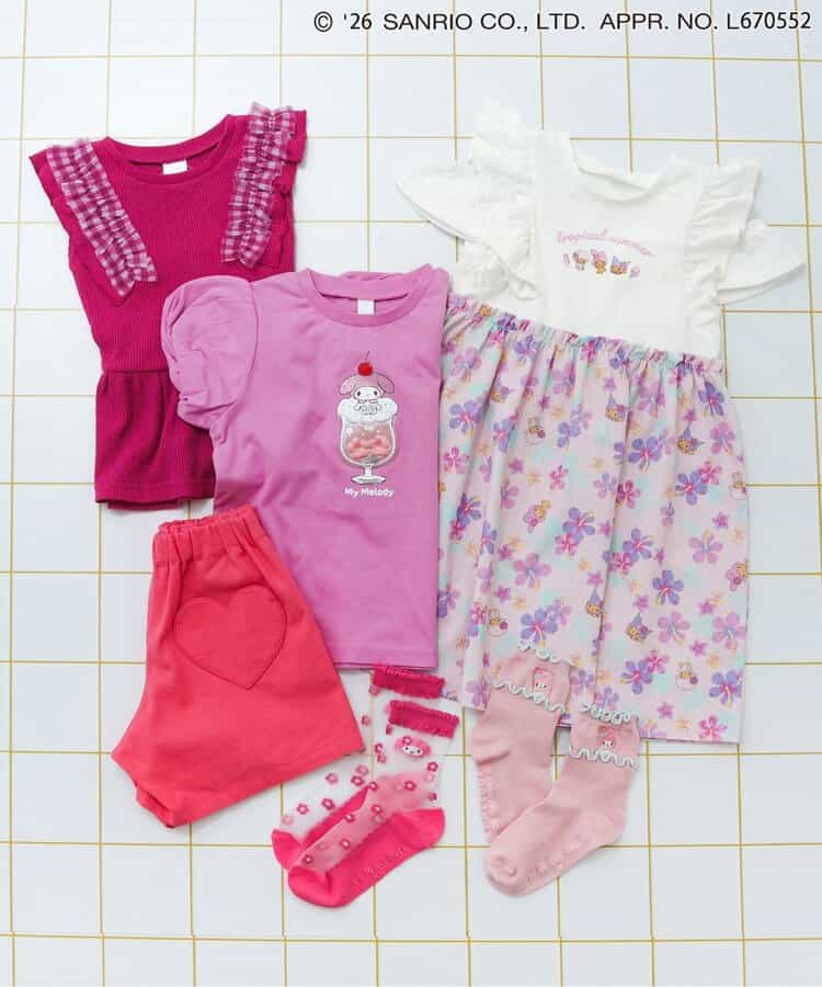 日本童裝 apres les cours x Sanrio 可愛圖案上衣 80-140cm 女童款 夏季 TOPS