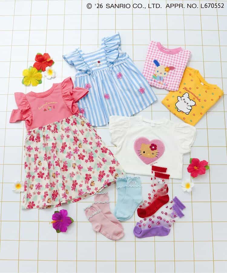日本童裝 apres les cours x Sanrio 可愛圖案上衣 80-140cm 女童款 夏季 TOPS