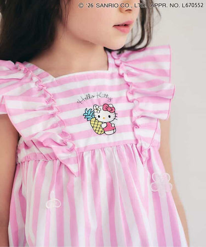 日本童裝 apres les cours x Sanrio 花卉條紋上衣 80-140cm 女童款 夏季 TOPS