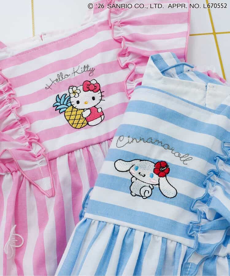 日本童裝 apres les cours x Sanrio 花卉條紋上衣 80-140cm 女童款 夏季 TOPS