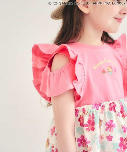 日本童裝 apres les cours x Sanrio 熱帶風情露肩連身裙 80-140cm 女童款 夏季 DRESSES