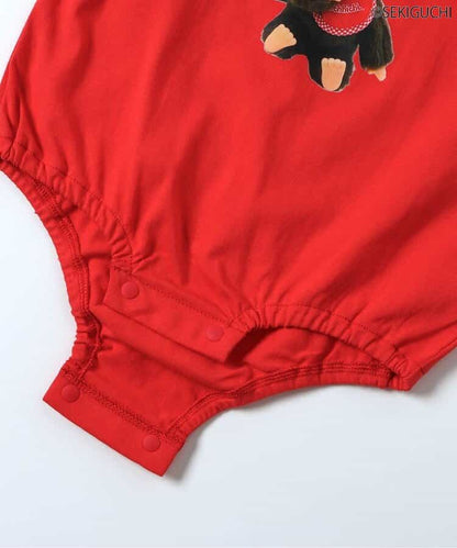 日本童裝 apres les cours x monchhichi 印花連衣 70-80cm 男童款/女童款 初生嬰兒 夏季 Jumpsuit