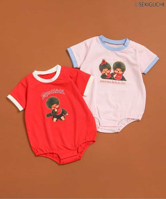 日本童裝 apres les cours x monchhichi 印花連衣 70-80cm 男童款/女童款 初生嬰兒 夏季 Jumpsuit