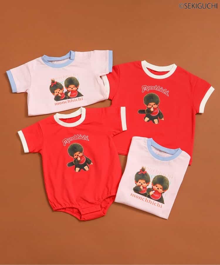 日本童裝 apres les cours x monchhichi 印花上衣 80-130cm 男童款/女童款 初生嬰兒 夏季 TOPS