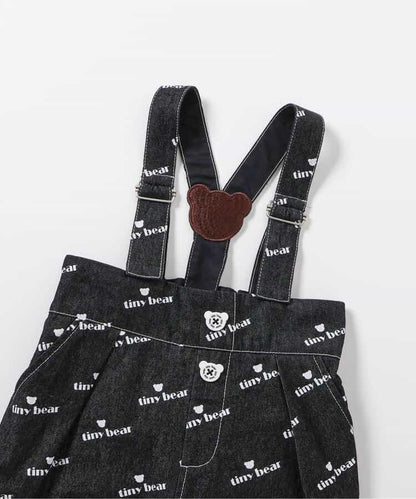 日本童裝 apres les cours x tiny bear 可拆吊帶牛仔褲 80-120cm 男童款 夏季 Jumpsuit PANTS