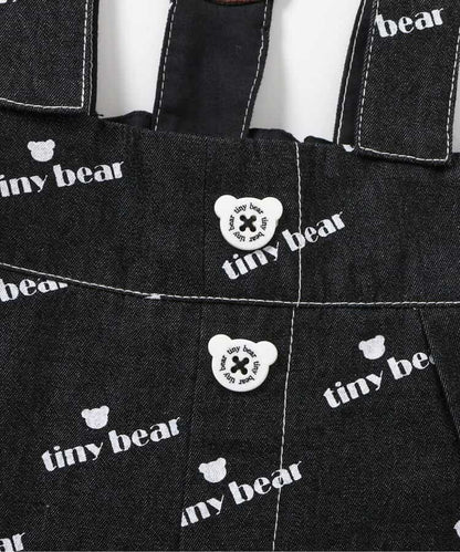 日本童裝 apres les cours x tiny bear 可拆吊帶牛仔褲 80-120cm 男童款 夏季 Jumpsuit PANTS