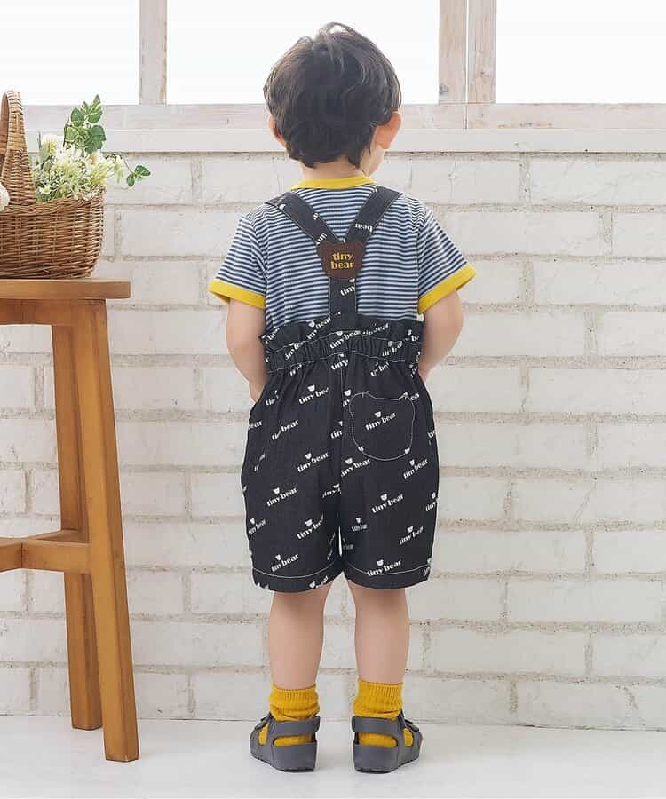 日本童裝 apres les cours x tiny bear 可拆吊帶牛仔褲 80-120cm 男童款 夏季 Jumpsuit PANTS