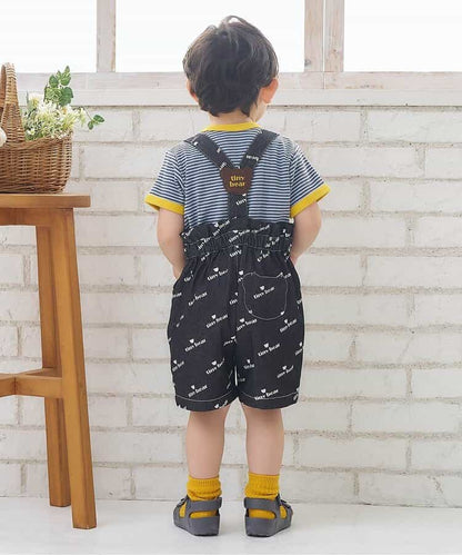 日本童裝 apres les cours x tiny bear 可拆吊帶牛仔褲 80-120cm 男童款 夏季 Jumpsuit PANTS
