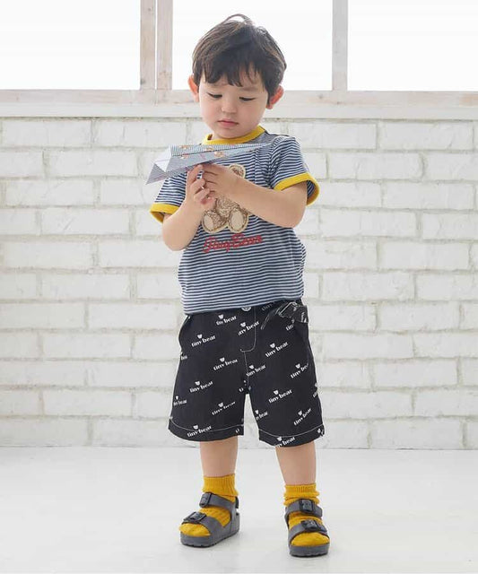 日本童裝 apres les cours x tiny bear 可拆吊帶牛仔褲 80-120cm 男童款 夏季 Jumpsuit PANTS