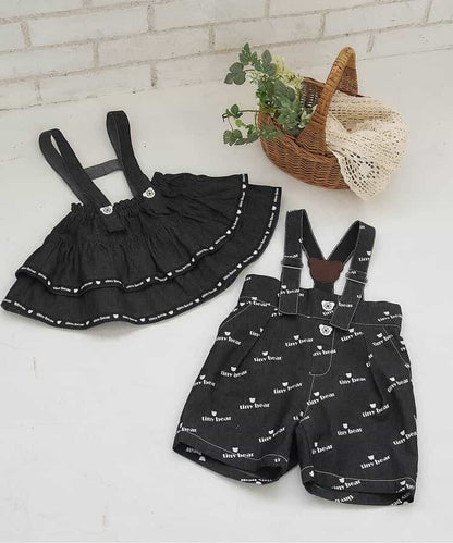 日本童裝 apres les cours x tiny bear 可拆吊帶牛仔裙 80-120cm 女童款 夏季 SKIRTS