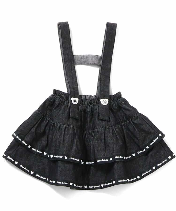 日本童裝 apres les cours x tiny bear 可拆吊帶牛仔裙 80-120cm 女童款 夏季 SKIRTS