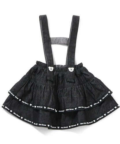 日本童裝 apres les cours x tiny bear 可拆吊帶牛仔裙 80-120cm 女童款 夏季 SKIRTS