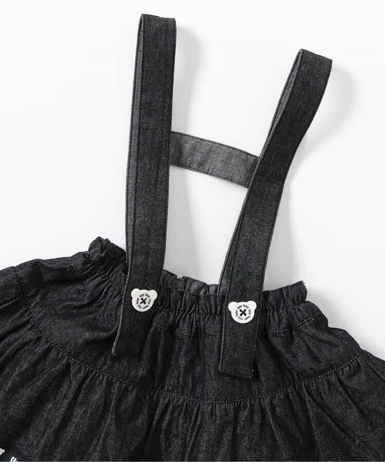 日本童裝 apres les cours x tiny bear 可拆吊帶牛仔裙 80-120cm 女童款 夏季 SKIRTS