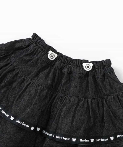 日本童裝 apres les cours x tiny bear 可拆吊帶牛仔裙 80-120cm 女童款 夏季 SKIRTS