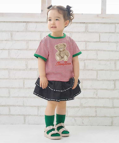 日本童裝 apres les cours x tiny bear 可拆吊帶牛仔裙 80-120cm 女童款 夏季 SKIRTS