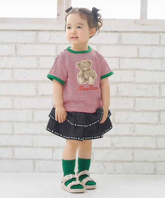 日本童裝 apres les cours x tiny bear 可拆吊帶牛仔裙 80-120cm 女童款 夏季 SKIRTS