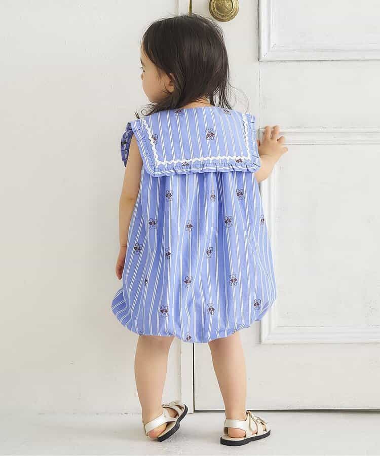 日本童裝 apres les cours x tiny bear 水手領泡泡連身裙 80-120cm 女童款 夏季 DRESSES