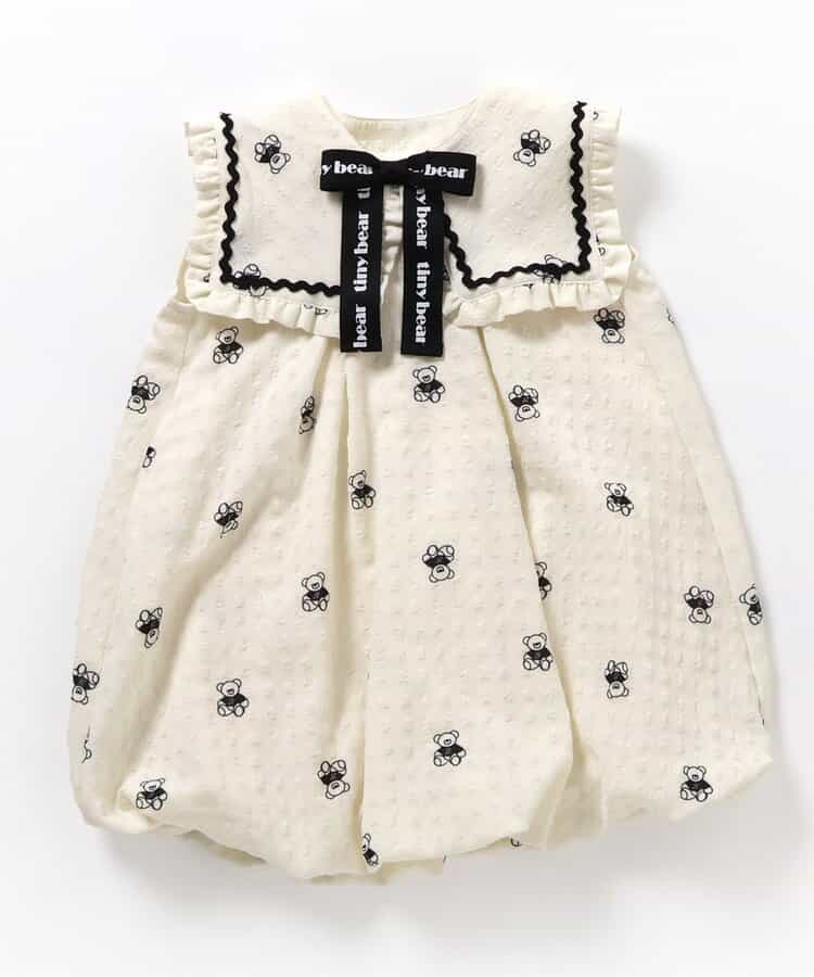 日本童裝 apres les cours x tiny bear 水手領泡泡連身裙 80-120cm 女童款 夏季 DRESSES