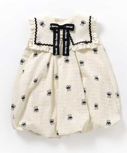日本童裝 apres les cours x tiny bear 水手領泡泡連身裙 80-120cm 女童款 夏季 DRESSES