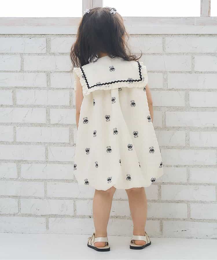 日本童裝 apres les cours x tiny bear 水手領泡泡連身裙 80-120cm 女童款 夏季 DRESSES