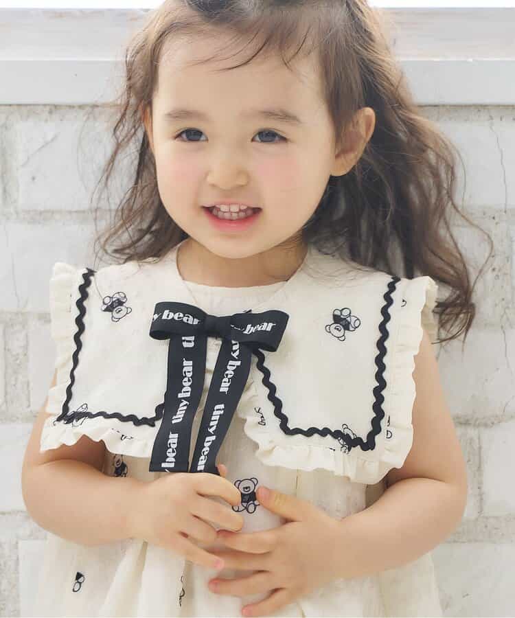 日本童裝 apres les cours x tiny bear 水手領泡泡連身裙 80-120cm 女童款 夏季 DRESSES