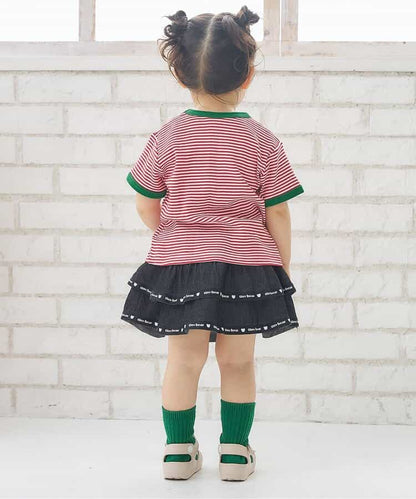 日本童裝 apres les cours x tiny bear 刺繡間條上衣 80-120cm 男童款/女童款 夏季 TOPS