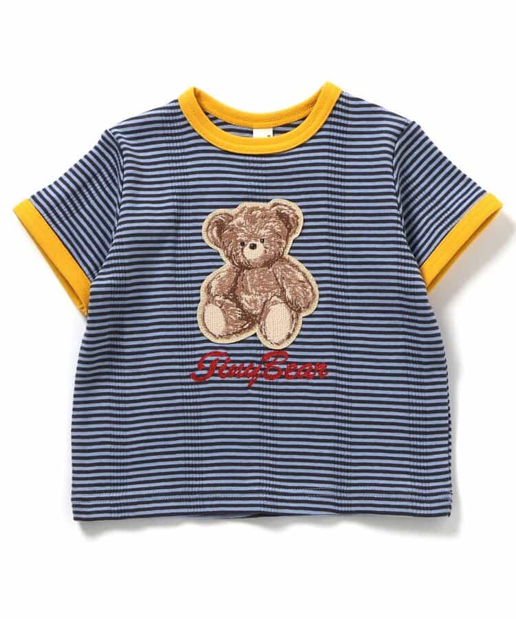 日本童裝 apres les cours x tiny bear 刺繡間條上衣 80-120cm 男童款/女童款 夏季 TOPS