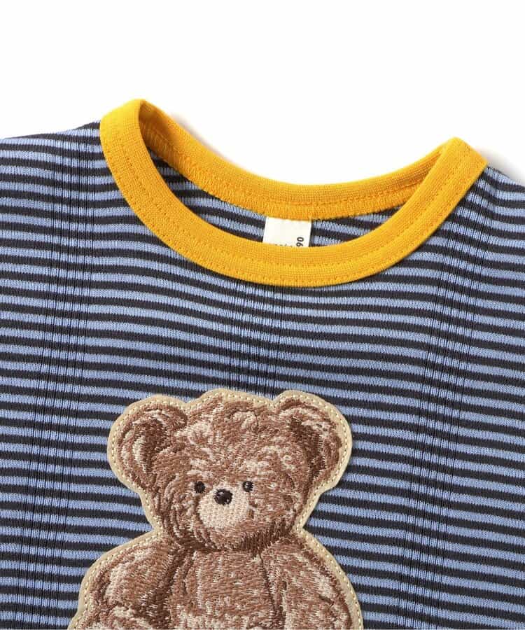 日本童裝 apres les cours x tiny bear 刺繡間條上衣 80-120cm 男童款/女童款 夏季 TOPS