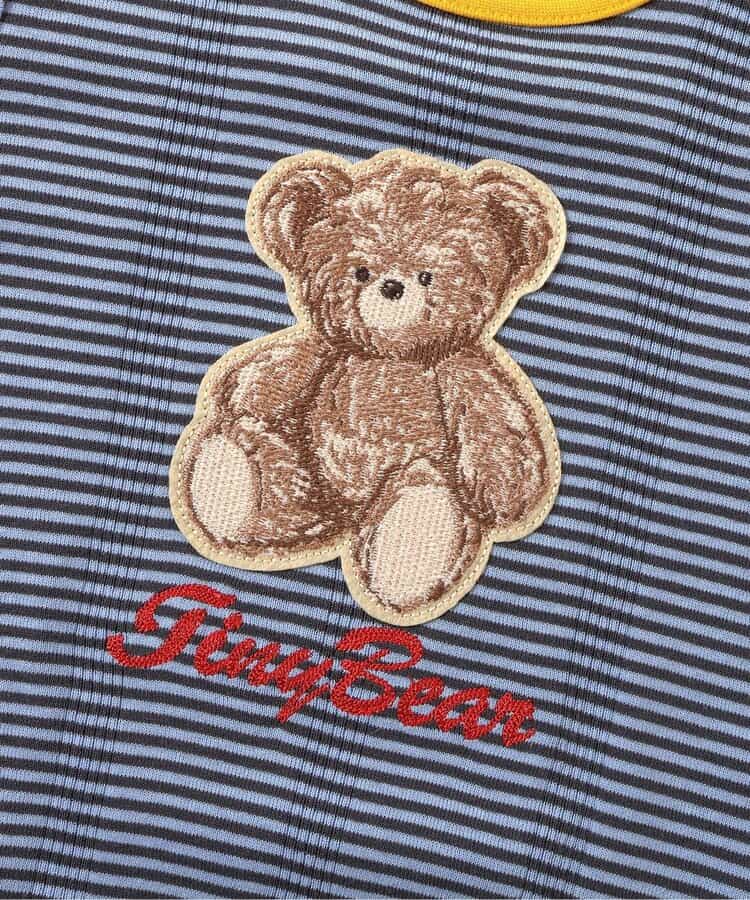 日本童裝 apres les cours x tiny bear 刺繡間條上衣 80-120cm 男童款/女童款 夏季 TOPS