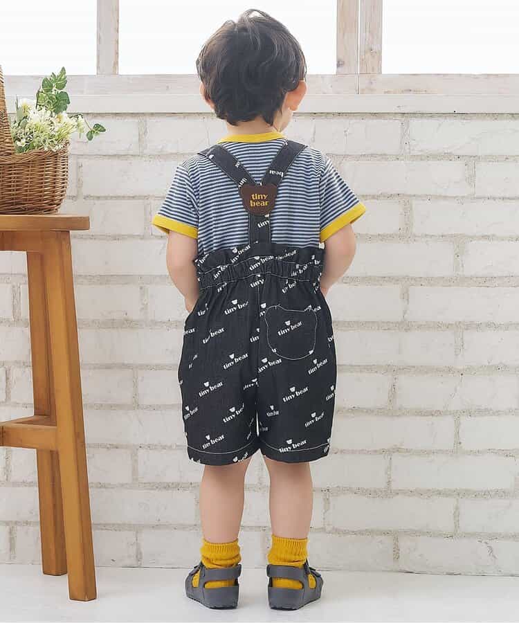 日本童裝 apres les cours x tiny bear 刺繡間條上衣 80-120cm 男童款/女童款 夏季 TOPS