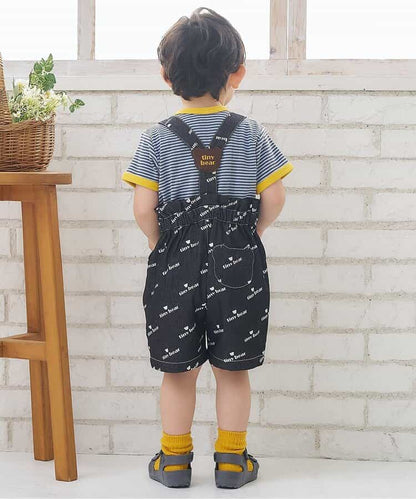 日本童裝 apres les cours x tiny bear 刺繡間條上衣 80-120cm 男童款/女童款 夏季 TOPS