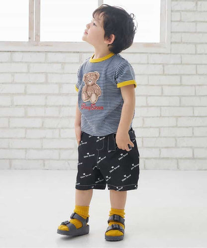日本童裝 apres les cours x tiny bear 刺繡間條上衣 80-120cm 男童款/女童款 夏季 TOPS
