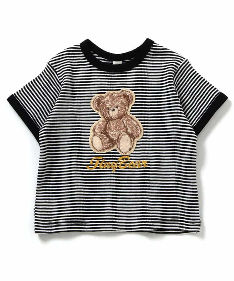 日本童裝 apres les cours x tiny bear 刺繡間條上衣 80-120cm 男童款/女童款 夏季 TOPS