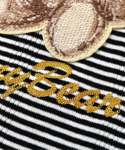 日本童裝 apres les cours x tiny bear 刺繡間條上衣 80-120cm 男童款/女童款 夏季 TOPS