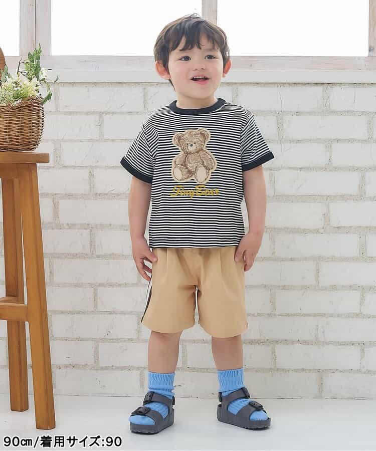 日本童裝 apres les cours x tiny bear 刺繡間條上衣 80-120cm 男童款/女童款 夏季 TOPS