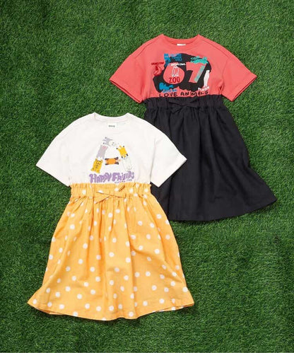 日本童裝 BREEZE x 旭山動物園応援商品 拼接連身裙 80-140cm 女童款 夏季 DRESSES