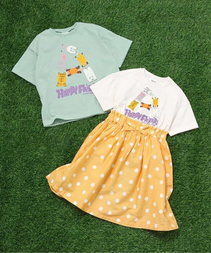日本童裝 BREEZE x 旭山動物園応援商品 拼接連身裙 80-140cm 女童款 夏季 DRESSES