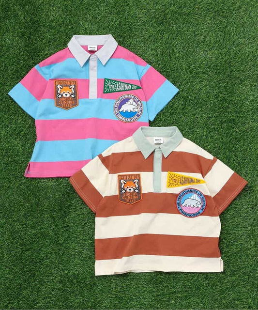 日本童裝 BREEZE x 旭山動物園応援商品 橄欖球徽章polo衫 80-140cm 男童款 夏季 TOPS